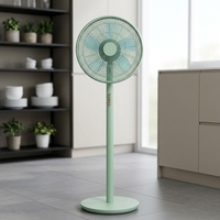 Ventilateur sur pied HSS de 14 pouces à grand panneau, électrique, à commande mécanique, avec 8 pales et design en spirale