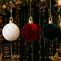Nouvelle Boule de Noël en Velours 2026, Décoration Suspendue pour Arbre de Noël, Ornement de Luxe pour les Fêtes, Couleur et Taille Personnalisables