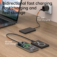 Banques d'alimentation personnalisées A36 avec logo, chargeur sans fil magnétique 5000 mAh, charge rapide Type-C, chargeur portable, 5 couleurs au choix