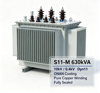 Transformador de Distribución Sumergido en Aceite S11-M 630kVA 10kV 0.4kV Dyn11 ONAN con Enfriamiento por Aceite