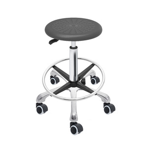 Hewei Height <b>Adjustable</b> Round <b>Stool</b> With Casters For Workshop Laboratory Salon Industrial Use - Product Image 1