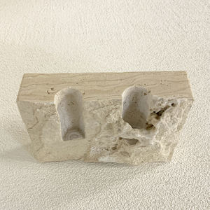 Nordic Style Natural Stone Candlestick <strong>Holder</strong> Square Marble Travertine <strong>Candle</strong> <strong>Holder</strong> for Home Hotel Morden Decoration - Product Image 2
