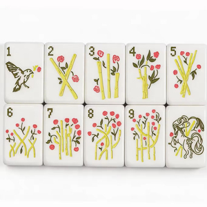 Juego de Mahjong Personalizado Azul para Mujer, de Lujo, Acrílico, de 2 Capas, 30 mm, 160 166 Fichas y Tapete con Lazos - Product Image 4
