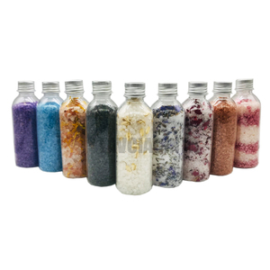 Sel <span class=keywords><strong>Epson</strong></span> Vente en gros en vrac Personnalisé OEM Rose biologique Lavande Jasmin Rose sel de l'Himalaya Spa Corps Lait Pied Trempage Epsom - Product Image 4