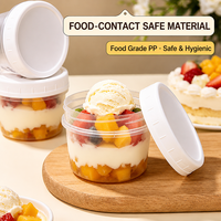 Gobelets à dessert en plastique avec couvercles à vis, anti-fuite, pour mousse et cheesecake, transparents, pour contrôle des portions, réutilisables, lot en gros, logo personnalisé, soyeux