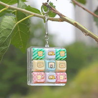 Porte-clés personnalisé avec capuchon de touche de clavier, jouet anti-stress, bouton de clavier, jouet porte-clés bouton de bout du doigt, interrupteur lumineux coloré, pendentif de sac