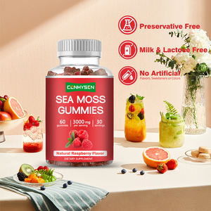 Gummie biologiche di muschio di mare di migliore qualità 3000mg di lampone naturale sapore di tiroide supporto di muschio di mare Irish integratore gommoso - Product Image 3