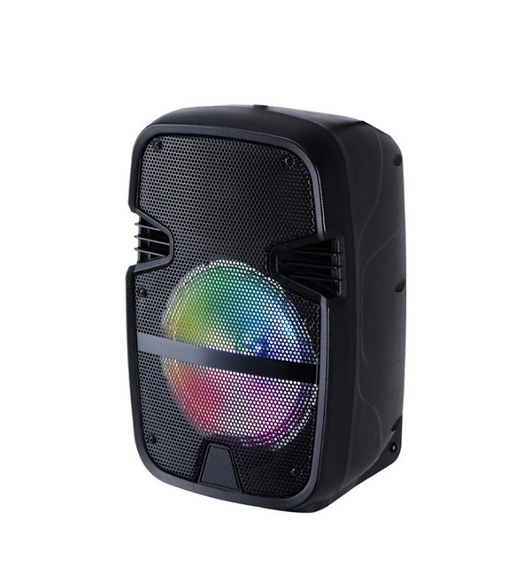 8 Inch 3d Surround Subwoofer BT Wireless Trolley Portable Speakers Black Plastic Outdoor Speaker Active Speaker 60W