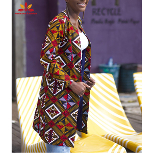 <span class=keywords><strong>Manteau</strong></span> Kimono <span class=keywords><strong>Femme</strong></span> Personnalisé en Tissu Africain Imprimé Ankara – Vestes Africaines en Coton Ciré 100% Coton - Product Image 2