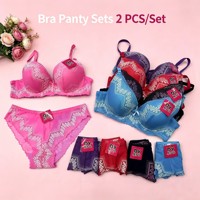 Ensemble soutien-gorge et culotte femme CG173, 2 pièces/ensemble, grande taille, dentelle unie, lingerie féminine, couleurs assorties, vente en gros, 1,68 dollars.