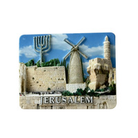 Aimant de réfrigérateur en résine personnalisé de haute qualité, souvenir touristique de Jérusalem en 3D, différentes formes, pour la vente en gros