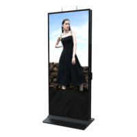 Affichage publicitaire vertical rétroéclairé Photomaton Machine Shop Haute clarté 55 pouces LCD Digital Signage Totem sans fil