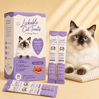 Bâtonnets de Purée Crémeuse Léchables pour Chats, Vente en Gros Usine, Soutien Immunitaire, Peau et Pelage, Saveur Thon, Sans Céréales, OEM ODM