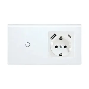 EU Standard Smart Home Automation light switch wifi wall switch smart soctet touch electrical