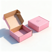Boîtes en carton rose de qualité alimentaire avec logo personnalisé pour l'emballage de biscuits, macarons, beignets - Finition mate, gaufrage à chaud doré, recyclables