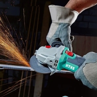 Meuleuse d'angle sans fil sans balais 21V avec batterie au lithium, interrupteur à gâchette, vitesse variable, kit d'outils industriels pour la découpe et le polissage DIY