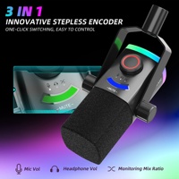 Micrófono RGB para juegos FIFINE AM8 PROT XLR/USB, micrófono gamer para PC, PS5, streaming, YouTube, micrófono gamer para juegos.