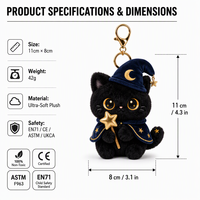 Porte-clés en peluche dragon mignon personnalisé OEM ODM, dragon bébé assis avec ailes, cornes dorées, pendentif étoile, boîte personnalisée de marque