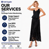 Ensemble deux pièces noir pour femme, haut peplum sans manches à col en V avec appliques florales, jupe longue trapèze en dentelle perlée, chic et luxueux pour soirée