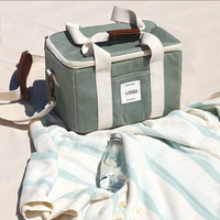 Sac isotherme de pique-nique premium personnalisé en toile isolante grande capacité (12 L) avec sangle pour la plage et le camping