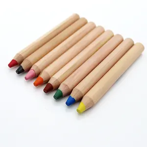 ชุดดินสอสีไม้ขนาดจัมโบ้8ชิ้น,ดินสอสีพาสเทลแบบนิ่มสำหรับเด็กพร้อมแปรงและกบเหลาดินสอ