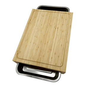 Tabla de Cortar de Bambú 41x31.4x6cm con Función de Pesaje, Tabla de Picar Rectangular - Product Image 4