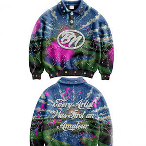 Pull en fourrure moelleuse en crochet de mohair, vêtements de rue surdimensionnés à imprimé guépard, impression numérique intégrale, fabricant de vêtements - Product Image 4