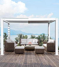 Pérgola Bioclimática Personalizada con Estructura de Aluminio con Recubrimiento en Polvo, Protección <span class=keywords><strong>UV</strong></span>, Iluminación LED Motorizada para Balcón Exterior - Product Image 2