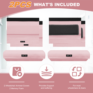 Housses d'accoudoirs pour fauteuils roulants, paire de coussinets en mousse à mémoire de forme tissée, non lavables, ergonomiques, adaptés au corps, pour chaises de bureau et de jeu - Product Image 5