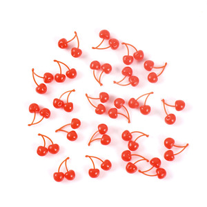 ของเล่นเชอร์รี่ขนาดจิ๋ว 0.6 ซม. สมจริง สำหรับ DIY อุปกรณ์ตกแต่งครัวจิ๋ว ของเล่นอาหารจิ๋ว เชอร์รี่ติดกัน - Product Image 5
