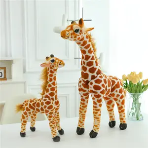 Realistic Zoo Animal Plushies Home Office Car Decorations Soft Lifelike Plush Giraffe Stuffed Animals