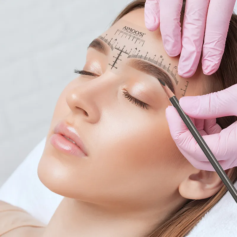 Dùng một lần pmu Cai Trị stencils với hình dạng lông mày microblading trang điểm vĩnh viễn hình xăm lông mày thiết kế lông mày