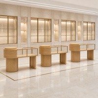 Nouvelle vitrine à bijoux en bois de style chinois avec éclairage d'ambiance LED pour l'exposition de parfums et cosmétiques en showroom, vente en gros