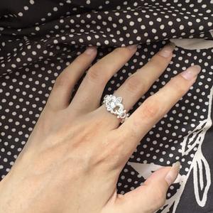 S925 Pure Silver Floral Ring <b>for</b> Women Earthly Luxury Iris Design with Retro Palace Style Geometric Pattern and <b>Cut</b> <b>Stone</b> - Product Image 5