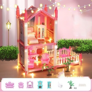 Maison de poupée DIY géante, meubles miniatures, vente en gros, magnifique château-villa à assembler pour filles - Product Image 1