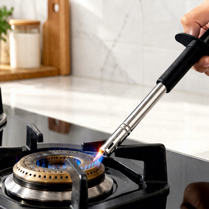 Encendedor de Gas Piezoeléctrico Irrompible para Cocina, Parrilla y Barbacoa, con Mango de Seguridad y Alcance Largo, Recargable - Product Image 1
