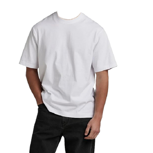 Venta al por mayor personalizada Casual de algodón Spandex Tallas grandes Camiseta O-cuello de manga corta de secado rápido y diseño suave liso - Product Image 3