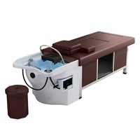 Salon de luxe en cuir synthétique multifonctionnel pliable fauteuil de massage pour le lavage des cheveux lit de beauté pour pédicure et shampoing vente en gros