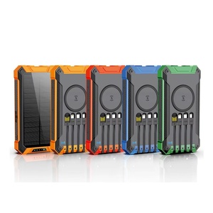 Banco de Energía Inalámbrico para Exteriores con Cables Integrados, Cargador Solar, Banco de Energía Solar Real de 20000 mAh con Luz LED para Teléfonos Móviles - Product Image 6