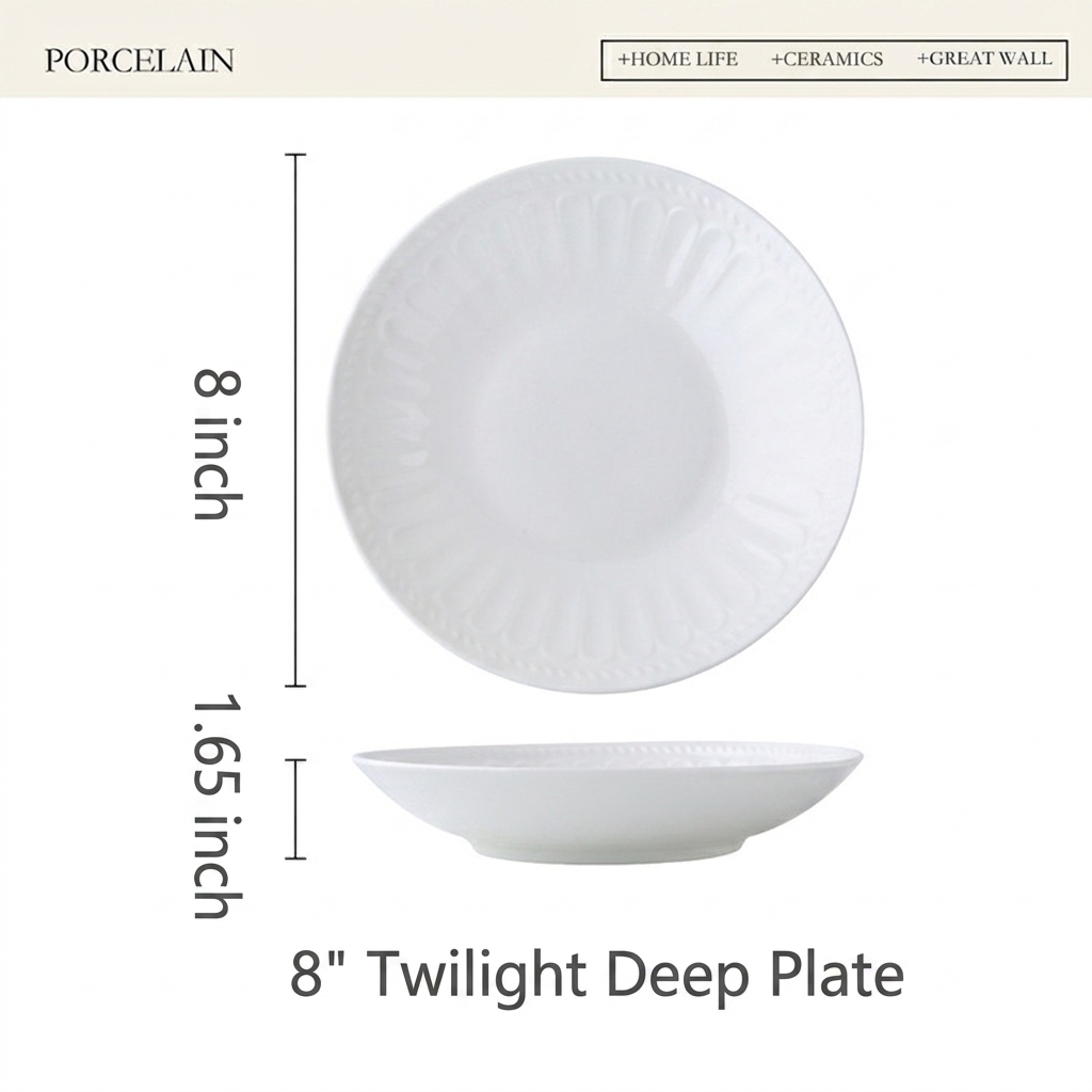 Assiette creuse Twilight de 8 pouces
