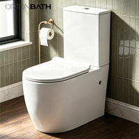 WC moderne en céramique deux pièces avec siphon en P, double chasse, auto-nettoyant, émaillé, chasse par gravité, désodorisant, pour salle de bain d'hôtel, équipement sanitaire