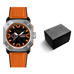 Hot Sale Men's Sport Led Watch Silicon Strap Dual Display Chronograph <b>Clock</b> With Gold Man <b>Digital</b> Wrist Watch - Product Image 4