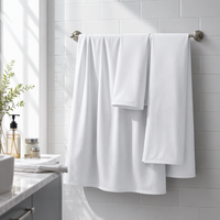 Parure de lit en coton recyclé et polyester, 50 % lavé, 120 g/m², blanche, respirante, tissée, pour hôtels et maisons, vente en gros
