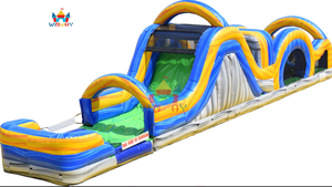 เครื่องเล่นเป่าลมกลางแจ้งขนาดใหญ่ รูปทรงหินอ่อน สีสันสดใส พร้อมสไลเดอร์และสระน้ำ - Product Image 5