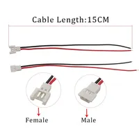 Connecteur rapide 15CM Micro MX2.0mm 2 broches mâle-femelle pour câble de connexion de lecteurs de bandes LED et de lampes