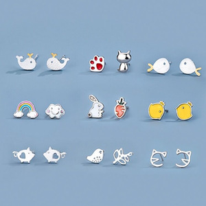 <span class=keywords><strong>Orecchini</strong></span> a Perno in <span class=keywords><strong>Argento</strong></span> Sterling <span class=keywords><strong>925</strong></span> con Zirconi Cubici, Design Animale Carino, per Ragazze, Regalo per Feste - Product Image 1