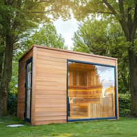 Ruang Sauna Luar Ruangan Modern Elektrik Terintegrasi yang Kokoh dengan Rangka Anti-Goyang untuk Operasi Luar Ruangan yang Stabil Jangka Panjang