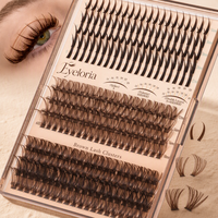 Kit de cils en grappe faits à la main en gros, effet wispy, pour cils individuels souples colorés, cils synthétiques noirs, méga volume, grappes personnalisées