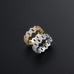 Hip-hop <b>Ring</b>, Rhombus Women's Index <b>Finger</b> <b>Ring</b>, Geometric Art Zircon <b>Ring</b>. - Product Image 5
