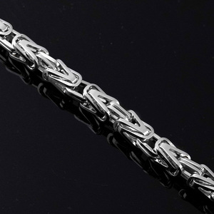 Moda acciaio titanio argento a forma di V bracciale catena in acciaio inox Boutique moda uomo collana Design Byzantium - Product Image 6